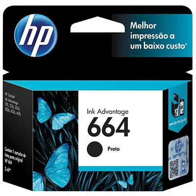 Cartucho HP 664 preto (Original)