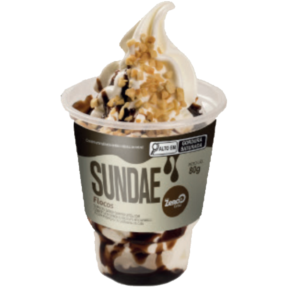 SORVETE ZERO GRAU SUNDAE FLOCOS ZERO GRAU