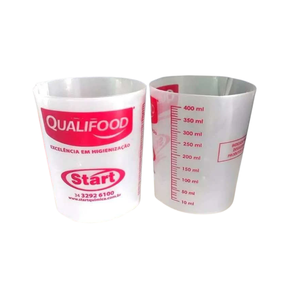 COPO MEDIDOR BECKER 400ML QUALIFOOD VERMELHO