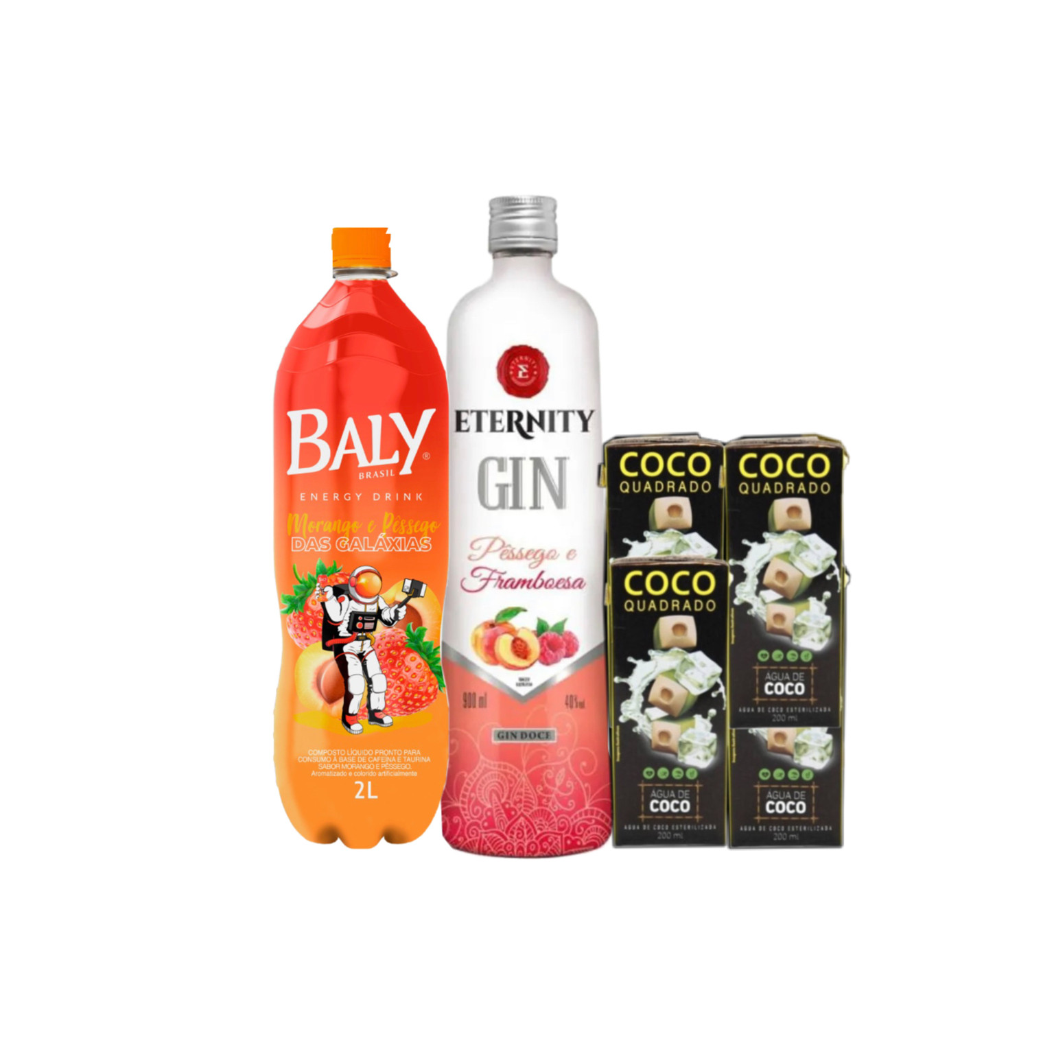 COMBO GIN ETERNITY PESSEGO C/FRAMBOESA