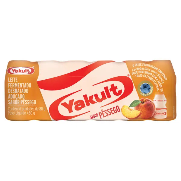 YAKULT PÊSSEGO C/6 80ML 