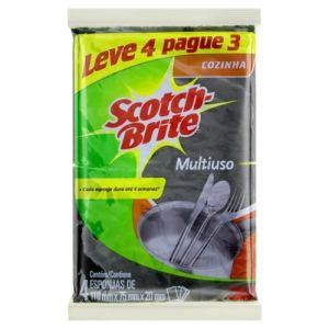 ESPONJA MULTIUSO SCOTCH BRITE LIMPEZA PESADA C/4UN