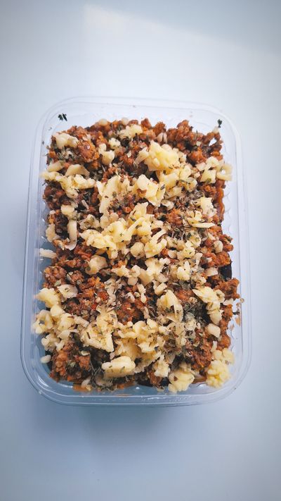 LASANHA BERINJELA C/  CARNE E QUEIJO 400G