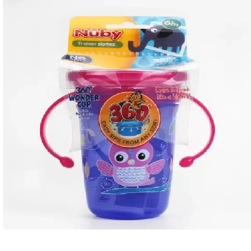 Copo com Alça de Treinamento Oceano Baby 350ml Rosa Lolly