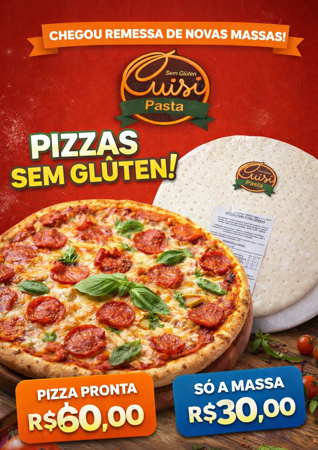 PIZZA - SEM GLÚTEN