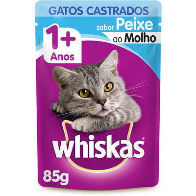 racao whiskas peixe 85g castrados 