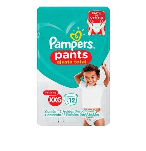 FRALDA PAMPERS "XXG" PANTS C/12UN