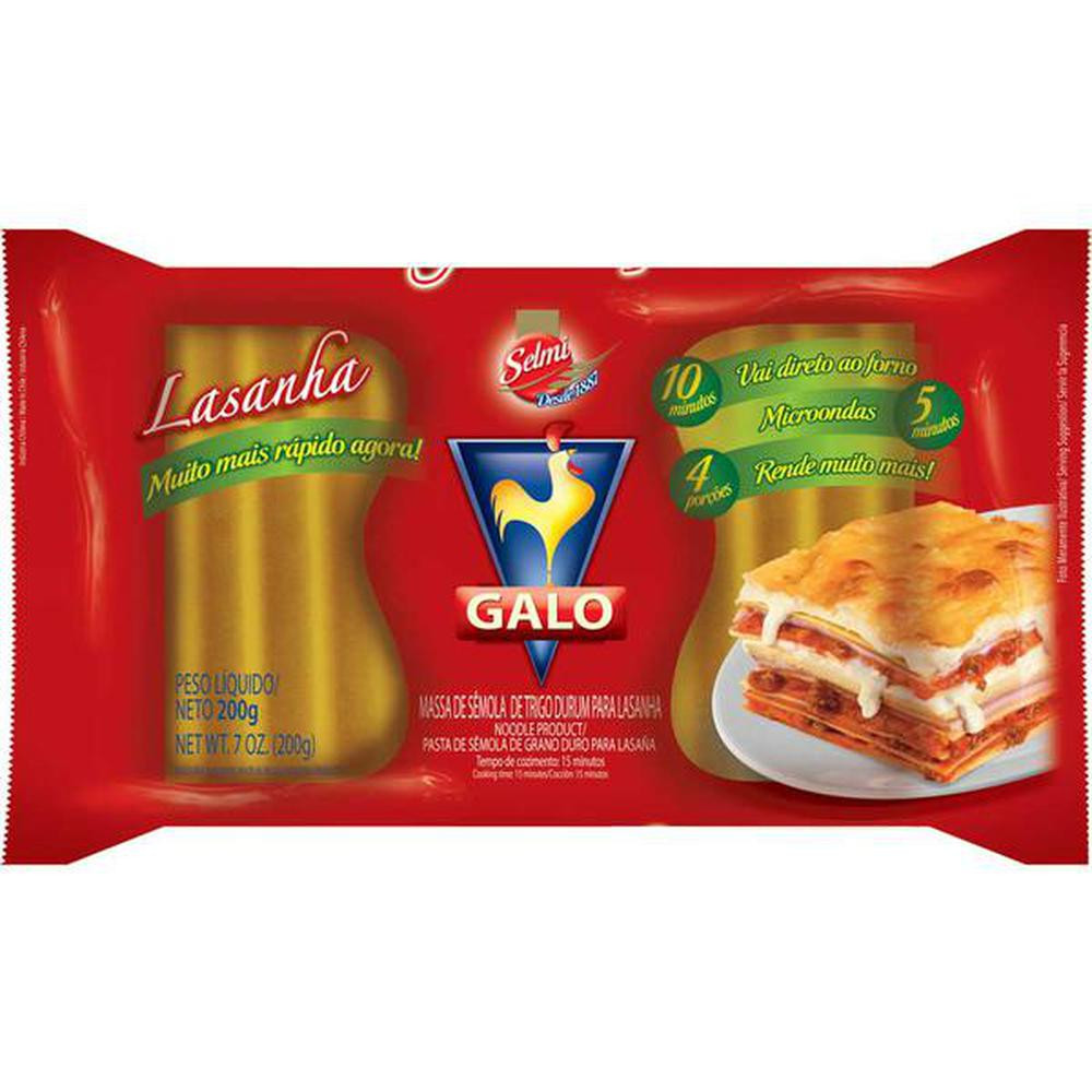 MASSA P/ LASANHA GALO PRE-COZIDA 200G