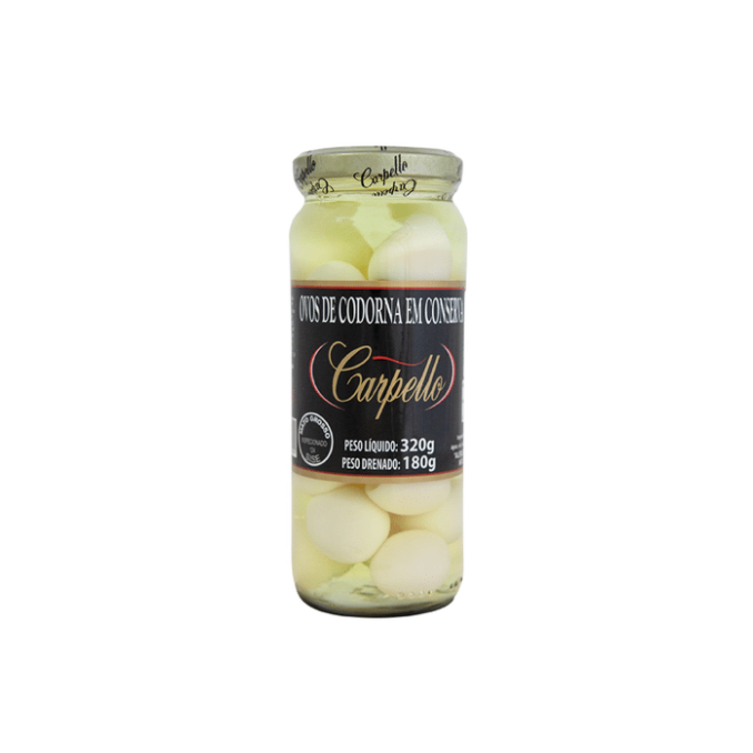 OVO DE CODORNA EM CONSERVA CARPELLO 300G POTE VIDRO UN