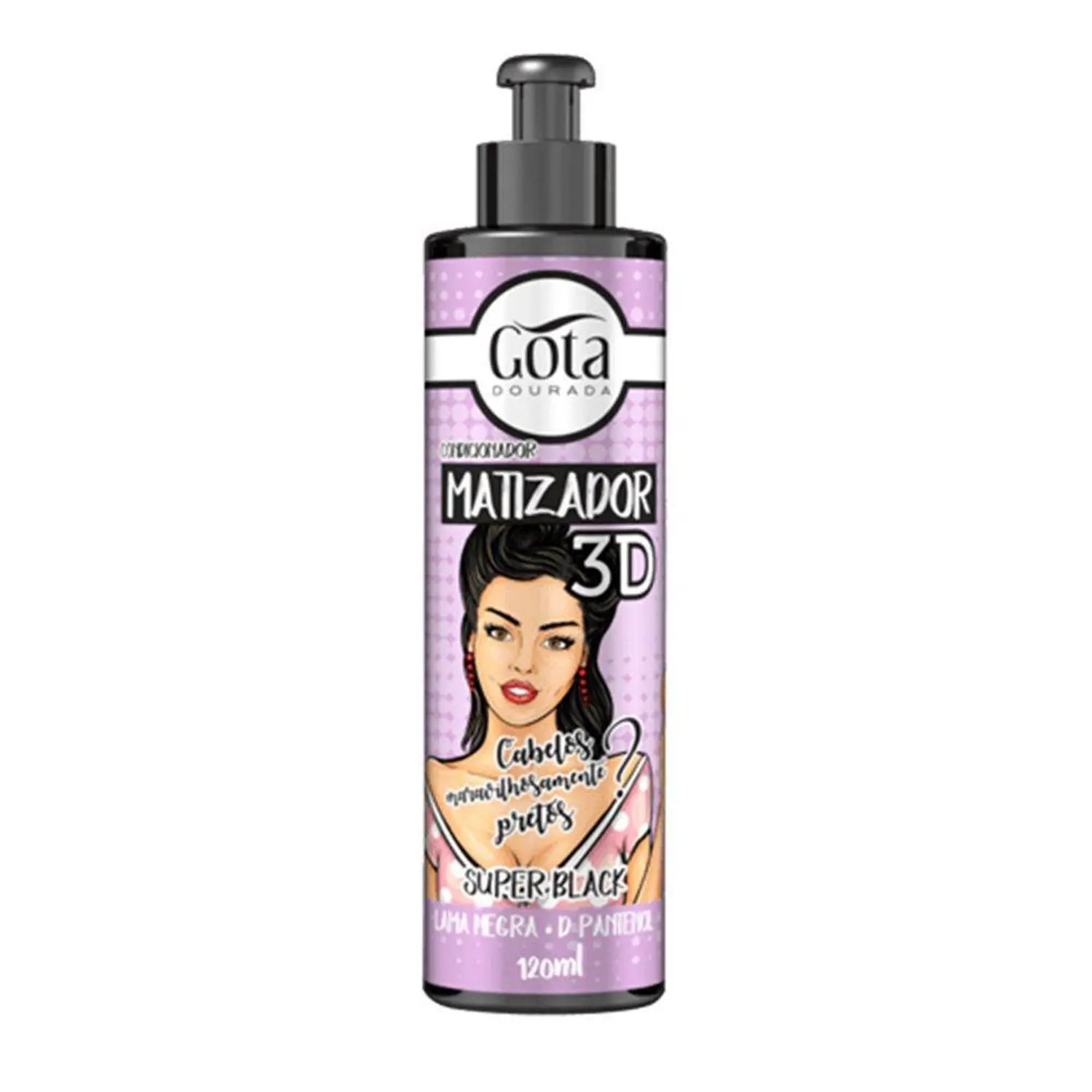 MATIZADOR GOTA DOURADA 3D SUPER BLACK 120ML