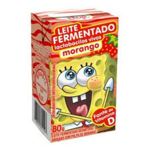 LEITE FERMENTADO BOB ESPONJA MORANGO ELEGE CX80G