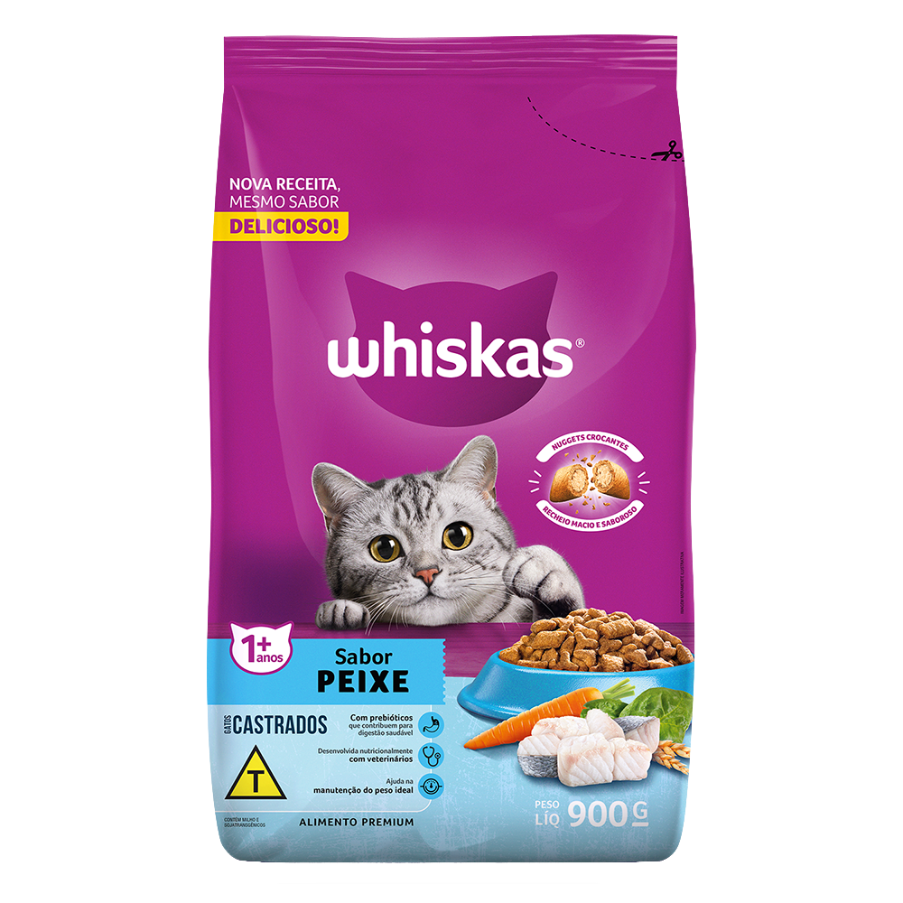 Whiskas Castrados 900grs Peixe