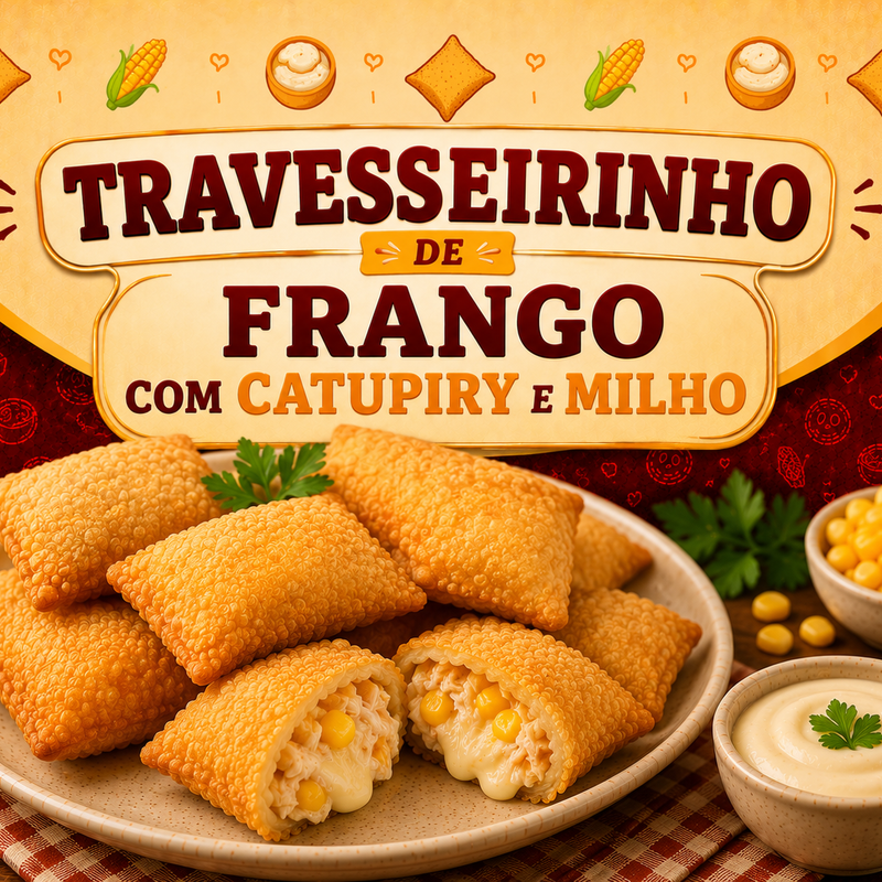 TRAVESSEIRINHO FRANGO COM CATUPIRY E MILHO