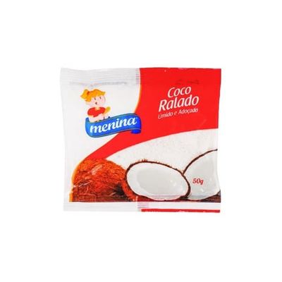 Coco Ralado Menina Úmido e Adoçado Pacote 50g