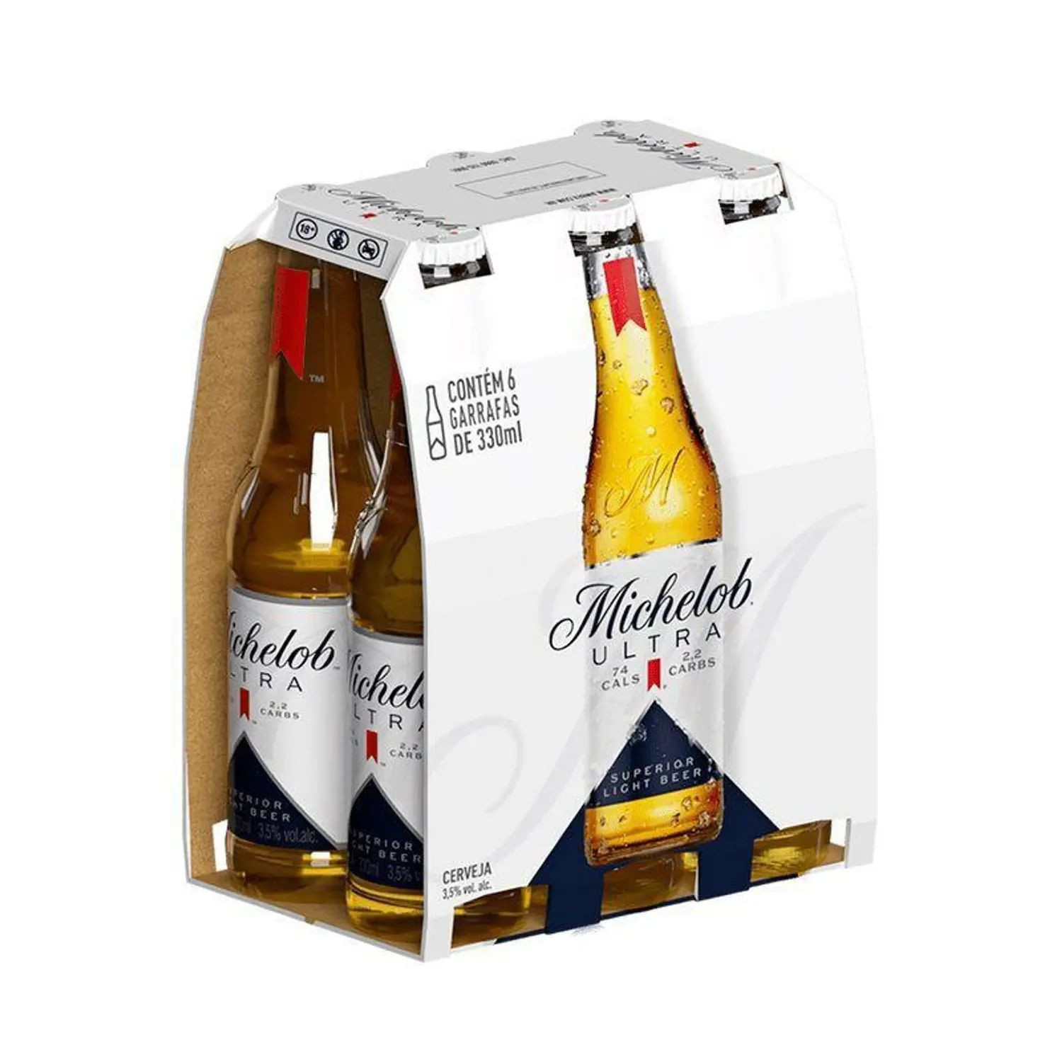 CERVEJA MICHELOB ULTRA LIGHT LAGER LN 330ML PACK 6 UN