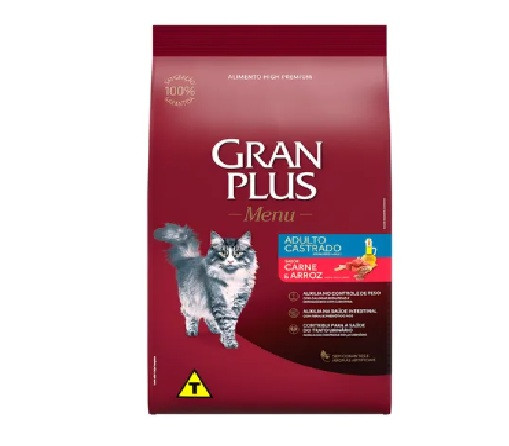 Gran Plus Menu Castrado Carne e Arroz 10,1Kg