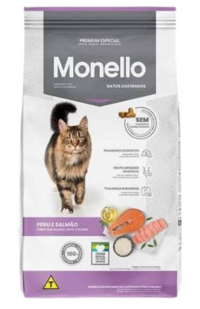 Monello Gatos Castrado Sabor Peru e Salmão