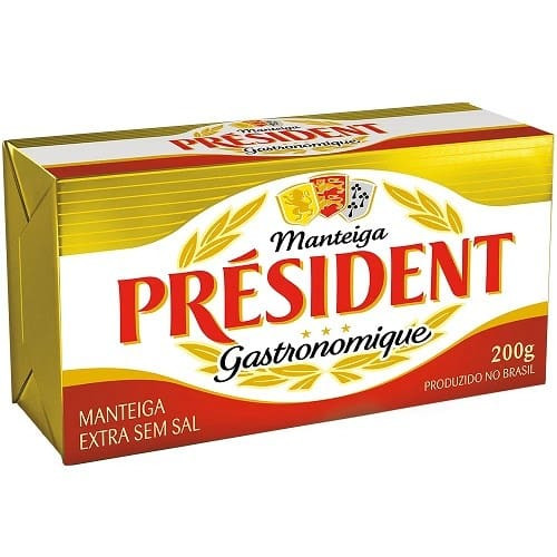 Manteiga Extra sem Sal Gastronomique Président 200g