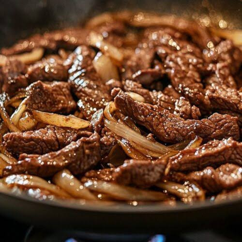 Carne com cebola