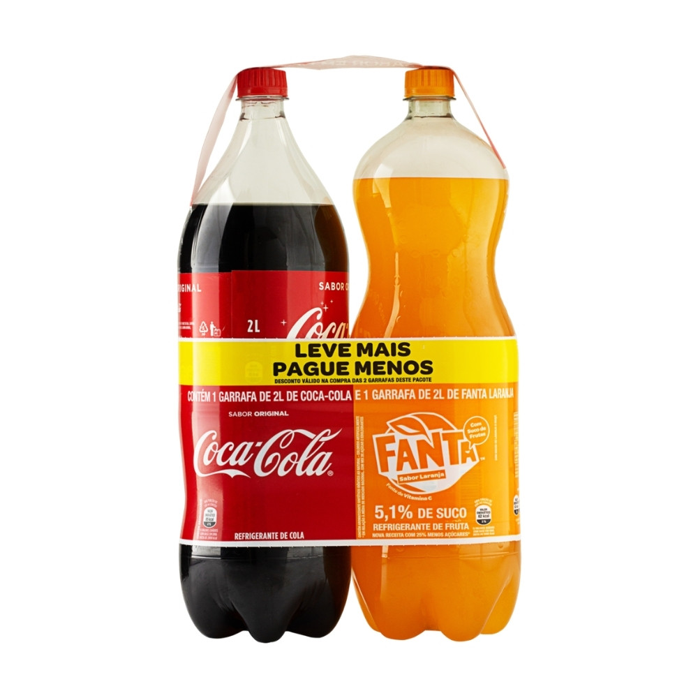 KIT 2 EM 1 COCA 2L + FANTA LARANJ 2L