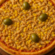 PIZZA FRANGO COM AZEITONA E MILHO