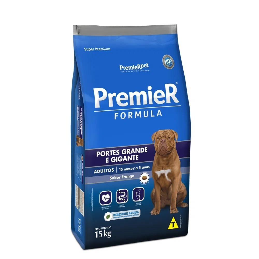 Premier Formula Cães Adultos de Raças Grandes e Gigantes 15Kg Sabor Frango