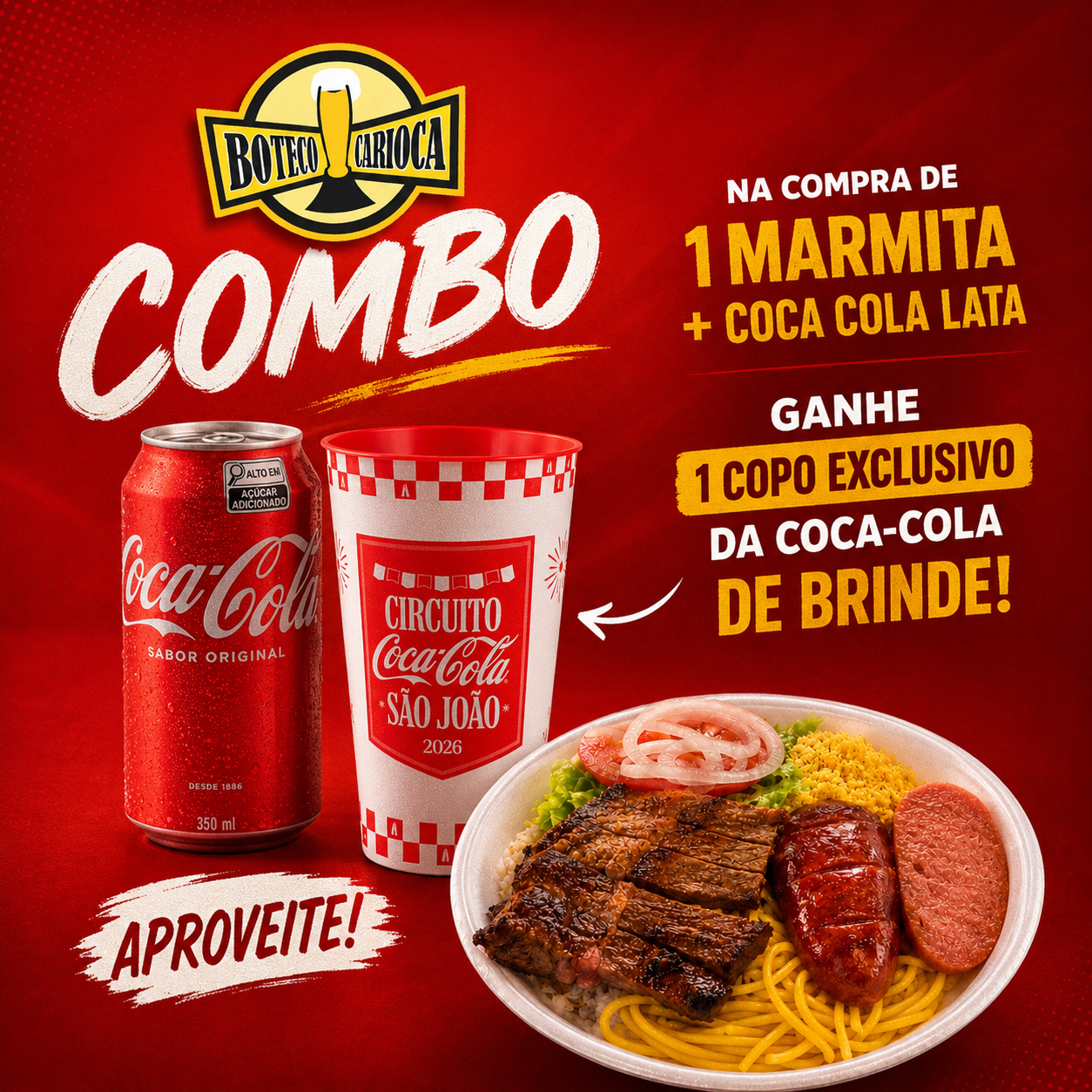 Marmita Personalizada + Coca Cola Lata zero 350ml