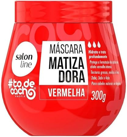 MASCARA MATIZADORA VERMELHA SALON LINE