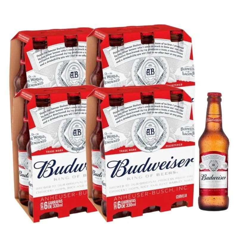 CERVEJA BUDWEISER LN 330ML PACK 24 UN