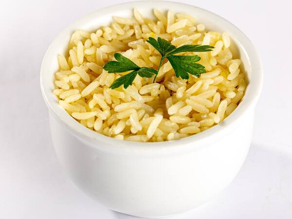 Porção de arroz branco
