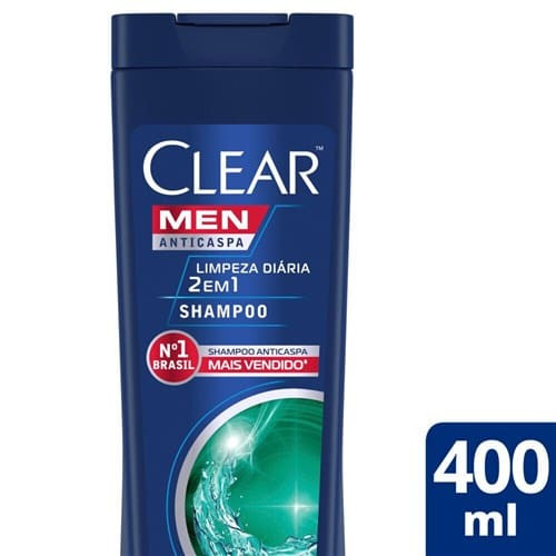Shampoo Anticaspa Men Limpeza Diária 2 em 1 Clear 400ml