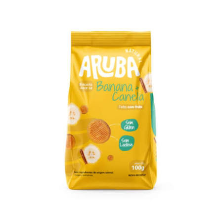 Biscoito Aruba S/Lactose Zr Glut Ban Canela 100g