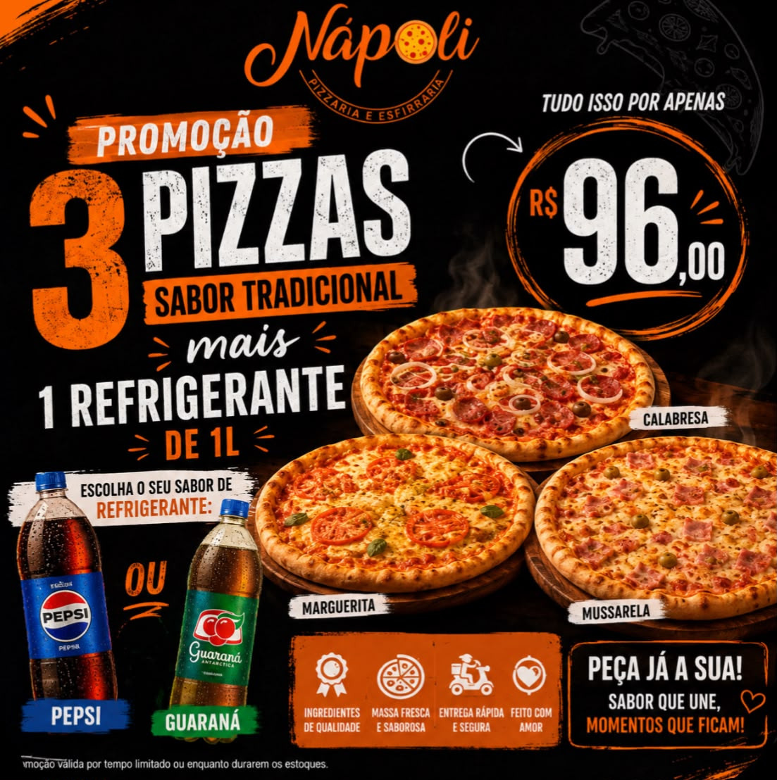 Promoção 3 pizzas