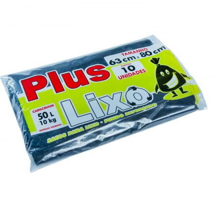 Saco p/ lixo Plus 50L c/10un