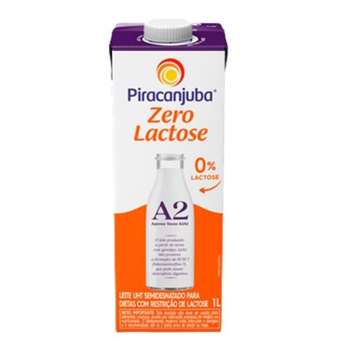 Leite Semidesnatado Zero Lactose A2 Piracanjuba 1l