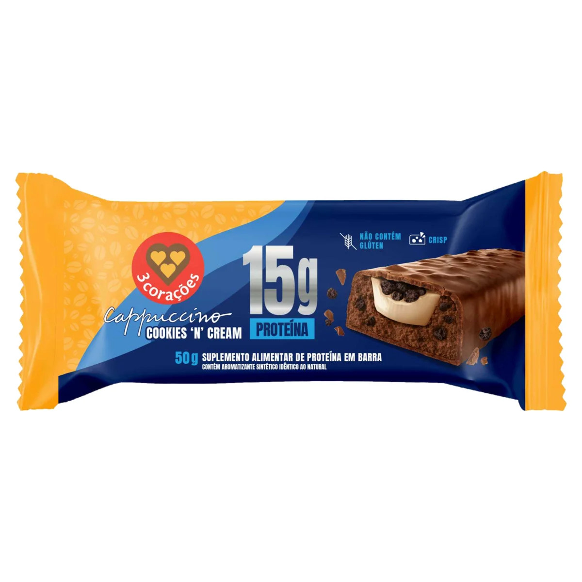 BARRA PROTEICA 3CORAÇOES CHOCOLATE 50G