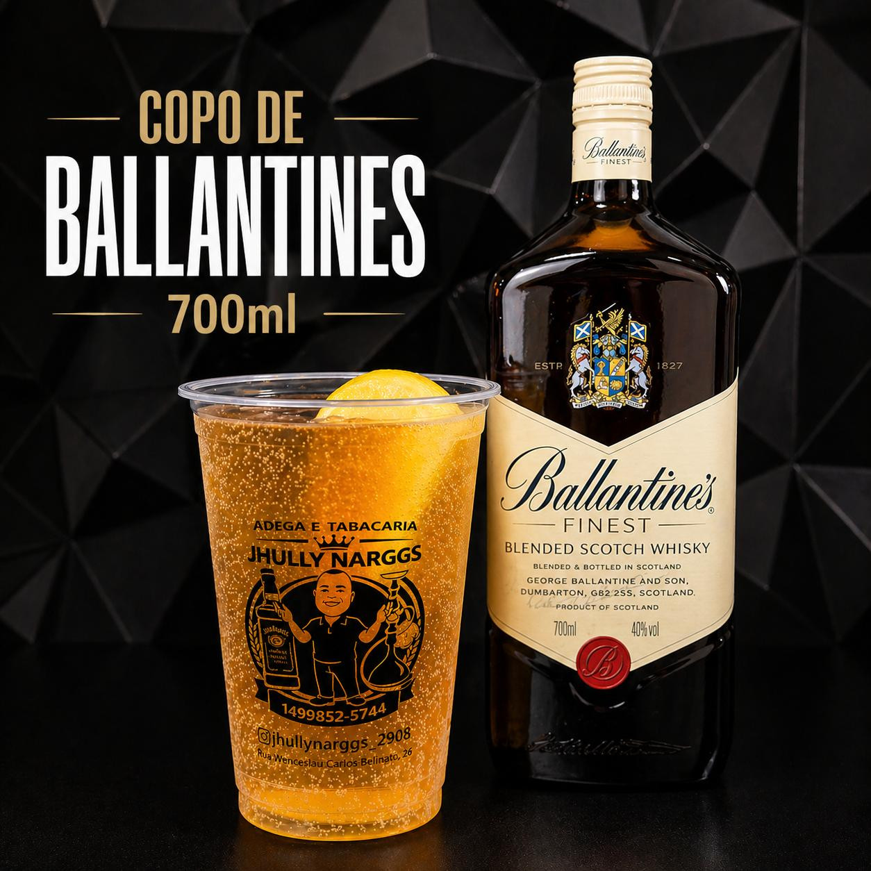 COPO DE WHISKY BALLANTINES 700ML