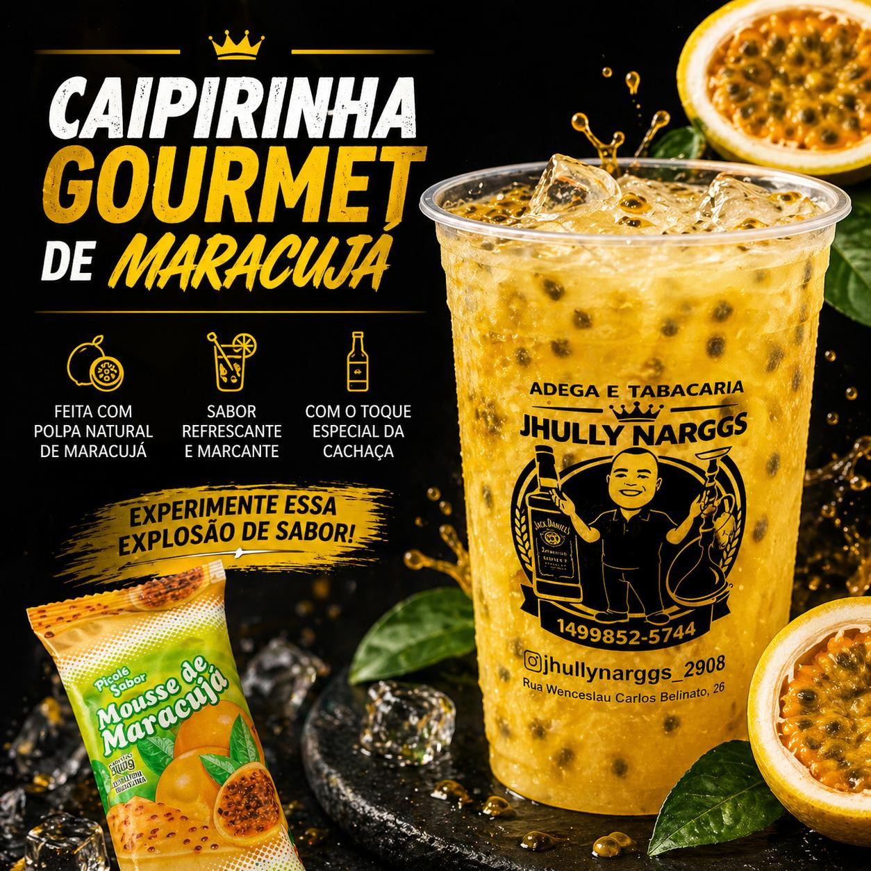 CAIPIRINHA GOURMET MARACUJÁ 700ML