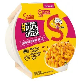 Hot Bowls Mac n Cheese c/Cheddar e Bacon (Sadia) 300g