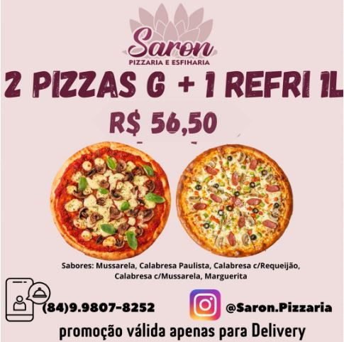2 Pizzas + Refri 1L