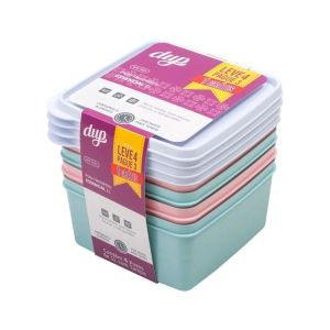 KIT POTE HERMETICO ESSENCIAL DUP 500ML C/4UN