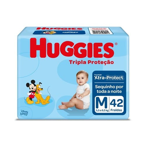 Fralda Tripla Proteção Huggies M 42un