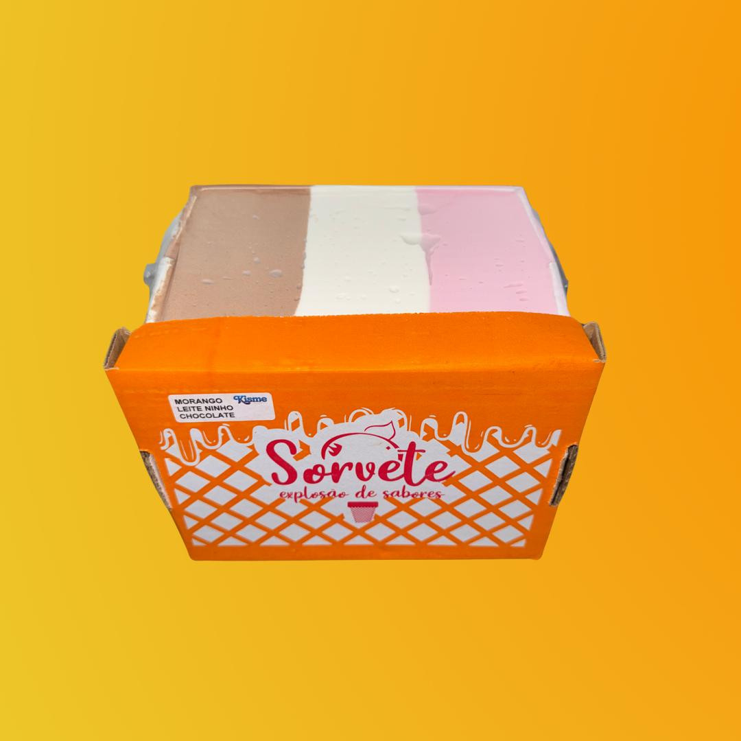 Caixa 5 Litros Sabor Morango, Leite Ninho e Chocolate