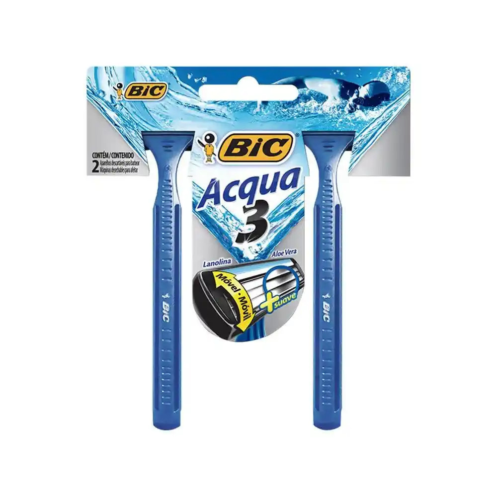 APARELHO BARBEAR BIC ACQUA3 C/2UN¬