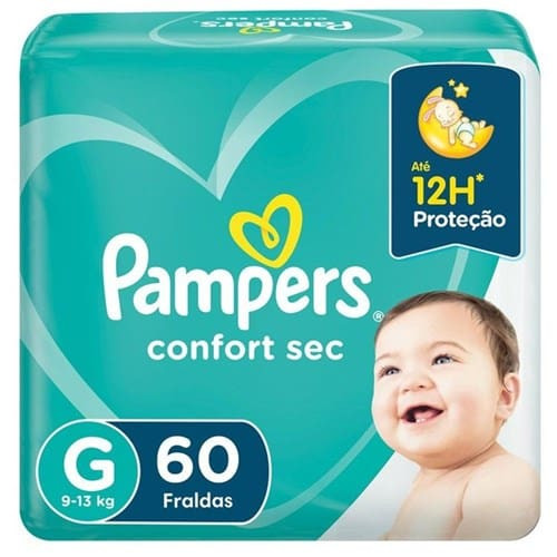 Fralda Tamanho G Confort Sec Pampers com 60un