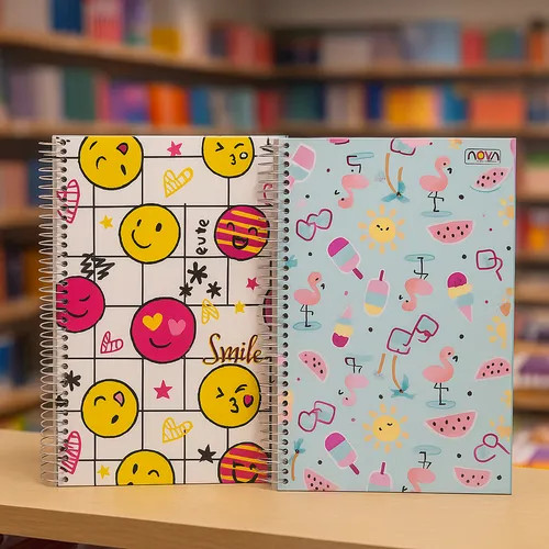 Caderno nova mix feminino 1 matéria 80 folhas 