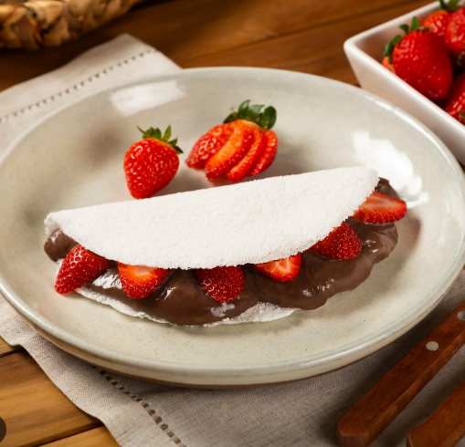 Tapioca de Chocolate com Morango