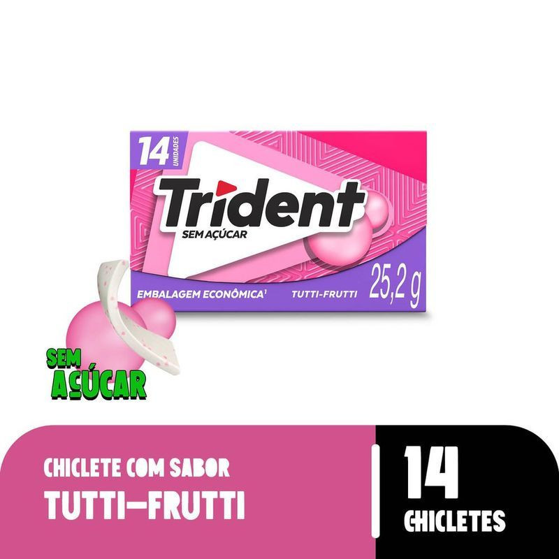 CHICLETE TRIDENT 14S TUTTI FRUTTI 25,2G
