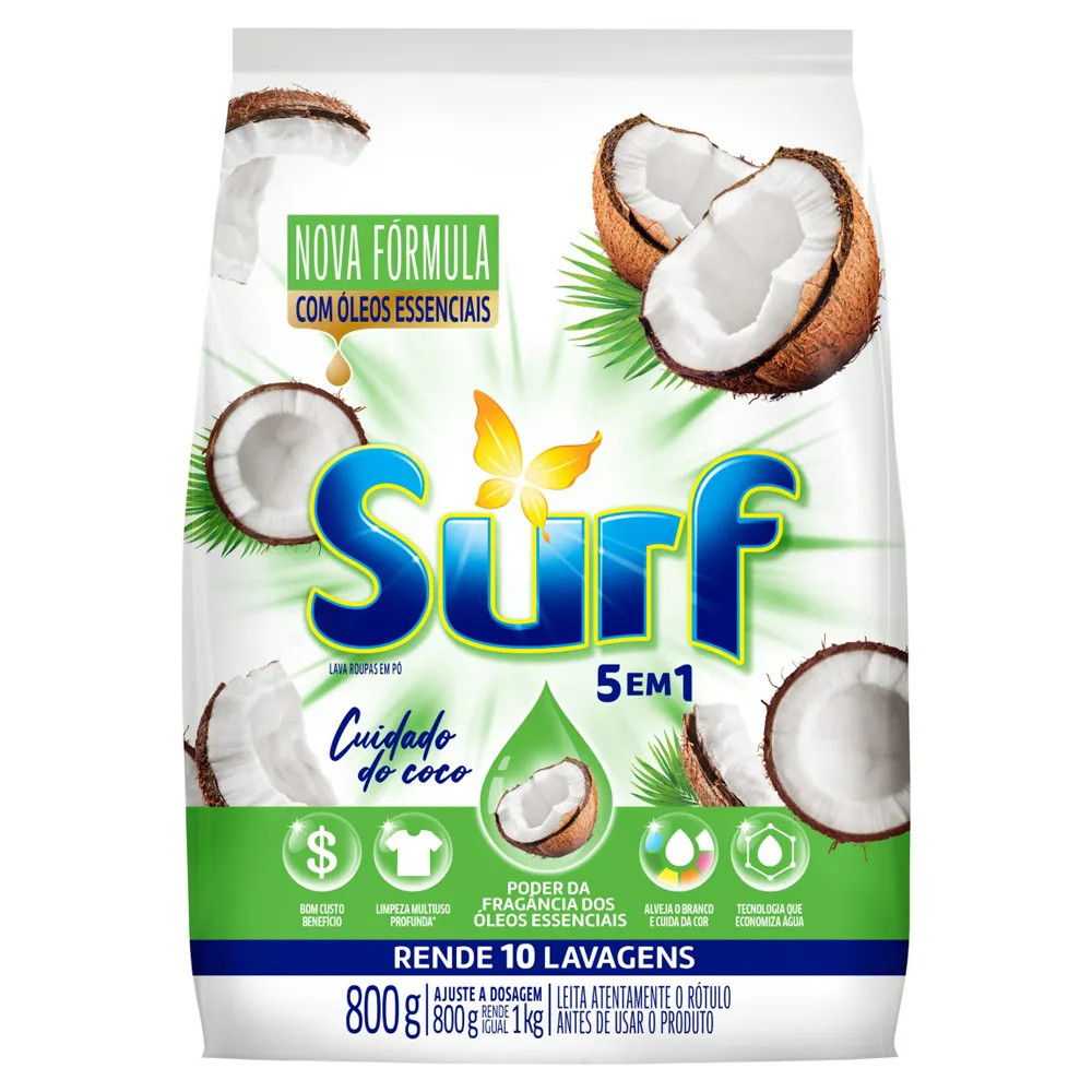 Sabao Po Surf Sc 800g Branco Cuidado Coco