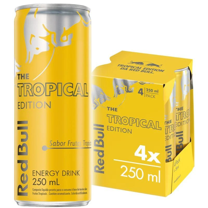 ENERGÉTICO RED BULL TROPICAL LT 250ML PACK 4 UN